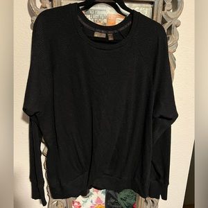 Zella Black Sparkle Criss Cross Waist Long Sleeve Top Size 1X Plus Size